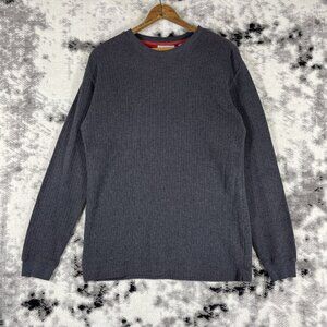 Farah‎ Sweater Mens Size Small Gray Ribbed Knit Cotton Winter Comfort Casual
